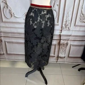 Black and grey  Midi Pencil Skirt for Cocktail Events